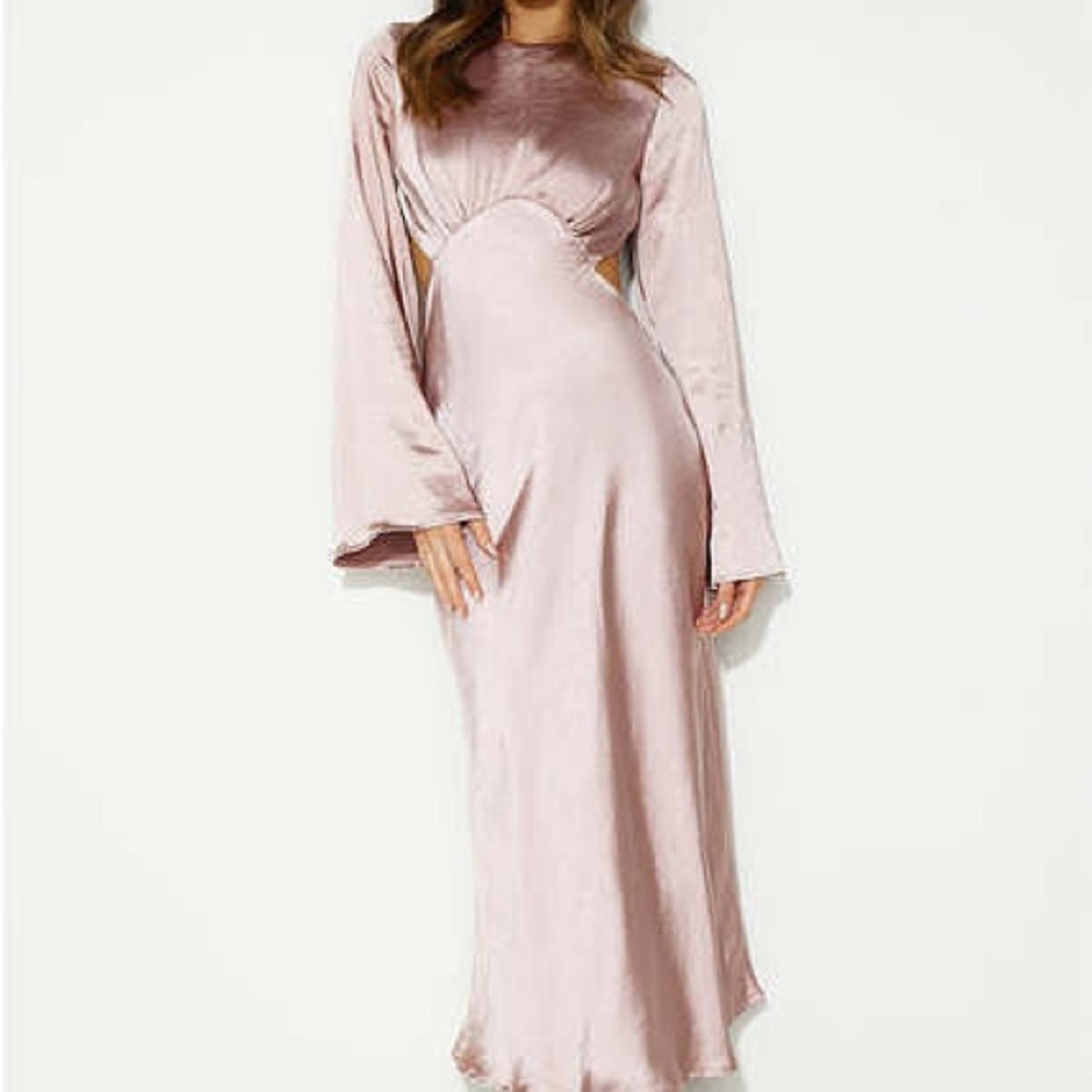 Hello Molly -  blush satin maxi dress